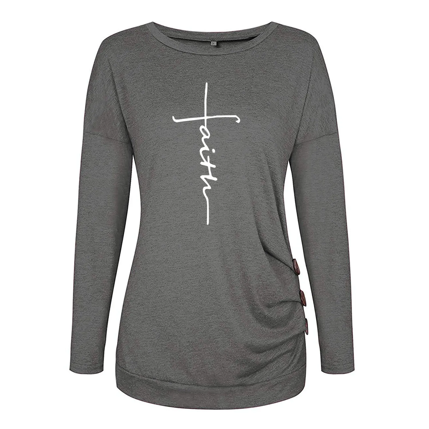 Женская Свободная блузка с длинным рукавом пуловер джемпер Осенние повседневные