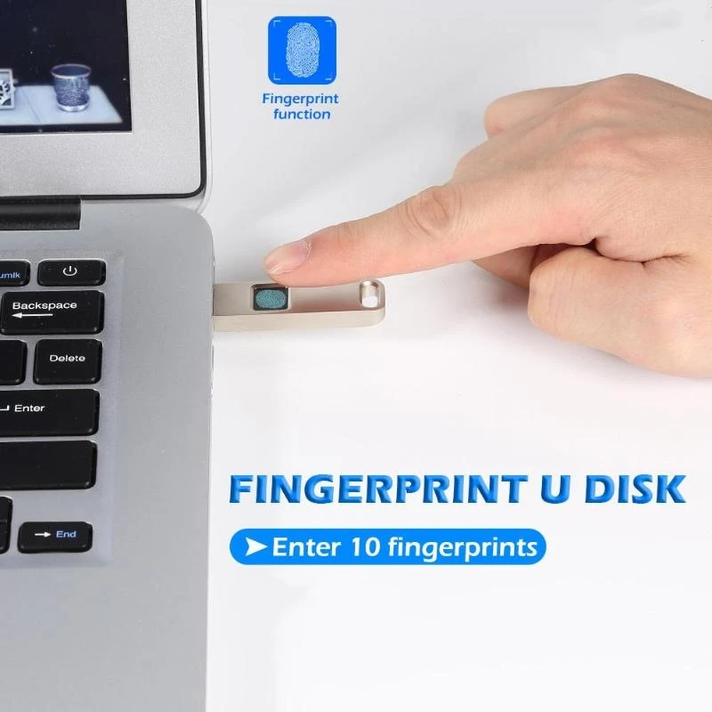 USB флеш накопитель с функцией быстрого распознавания отпечатков