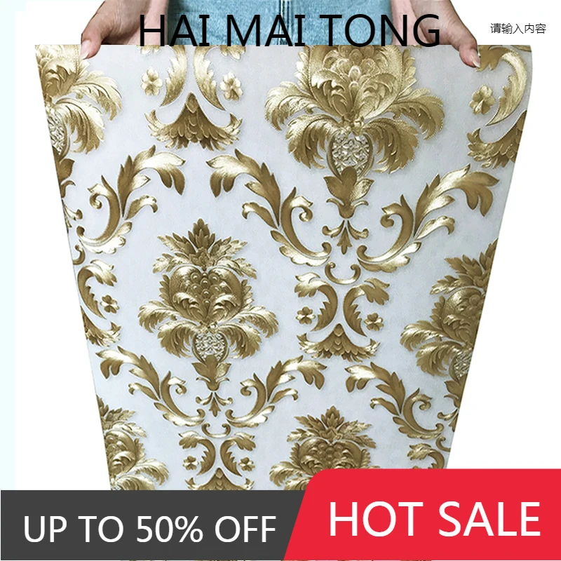 

3D обои в европейском стиле роскошные золотые обои Дамаск рулон гостиная ТВ диван спальня домашний Декор ПВХ виниловые обои