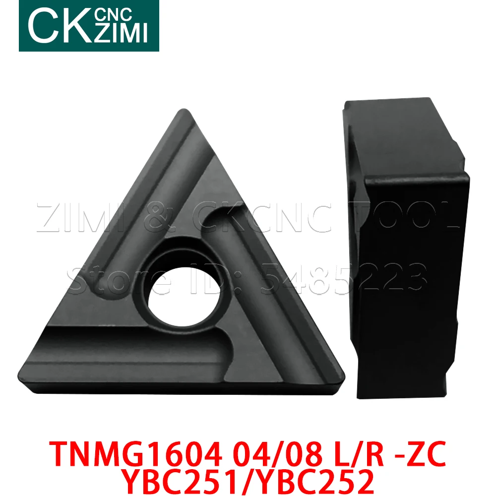 

TNMG160404L ZC TNMG160404R ZC TNMG160408L ZC TNMG160408R ZC YBC251 YBC252 Carbide inserts CNC slotting Turning Inserts for steel