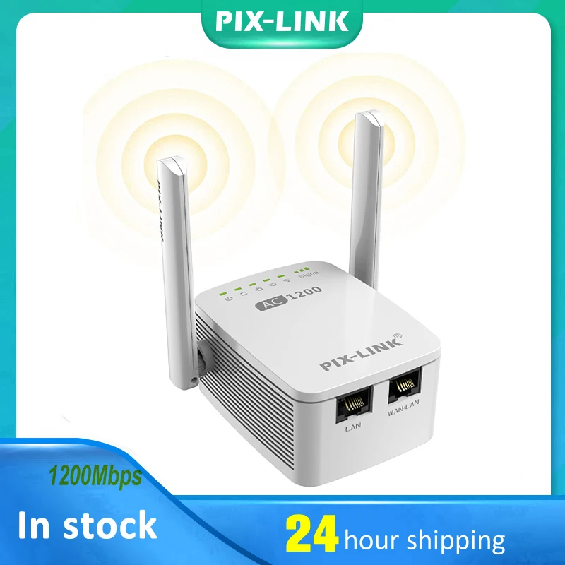 

Беспроводной Wi-Fi роутер PIXLINK, расширитель диапазона 1200 Мбит/с, точка доступа репитера 2,4/5 ГГц, двухдиапазонный усилитель сигнала Wi-Fi для дома