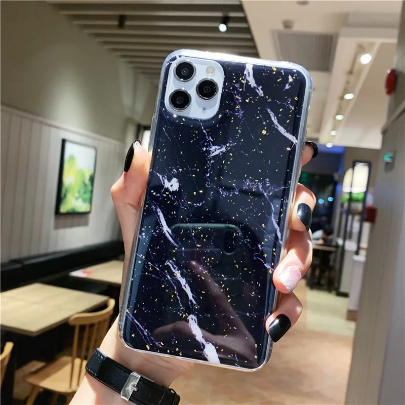AC8795 Lovebay Золотая фольга Bling marble для iPhone 11 Pro Max X XS Max XR чехол для телефона мягкий ТПУ чехол для iPhone 7 8 6 6s Plus блестящий чехол - Цвет: AC8795