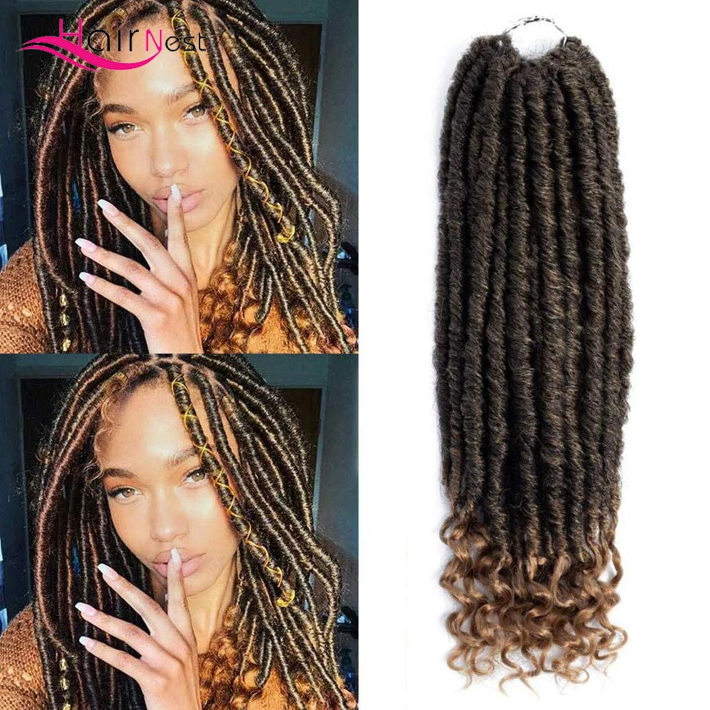 Hair Nest 16 20Inch Goddess Locs Crochet Hair Synthetic Soft Locs Afro Curls Soft Dreadlocks Braids Hair Extensions For Women