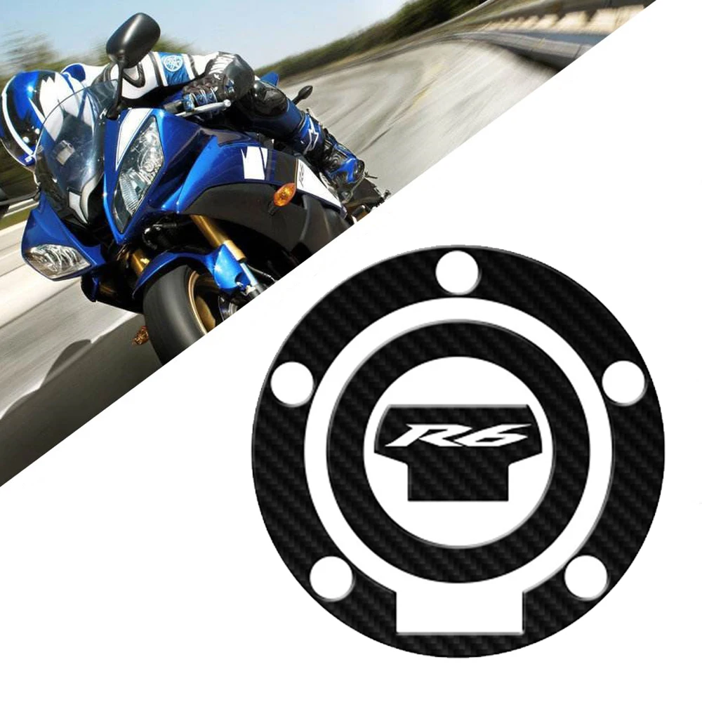 

YZF R6 3D Carbon-look Motorcycle stickers Fuel Gas Cap Protector Decals Case For Yamaha YZF-R6 R6 2012-2020
