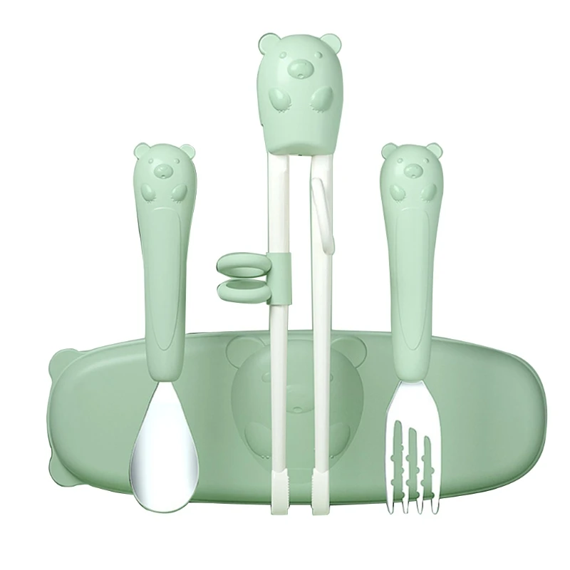 Kids Cutlery Set with Training Spoon Fork Chopsticks and Storage Box for Baby Toddler Promotes Self Feeding Cartoon | Дом и сад