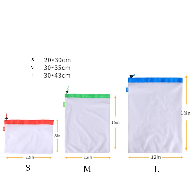 Многоразовые сетчатые мешки для хранения 12 шт. экологически чистые хорошие