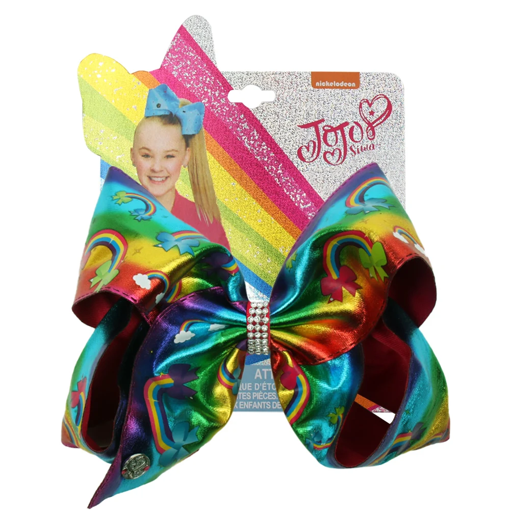 61 " Jojo луки для девочек/Jojo Siwa большой единорог рождественские банты для волос для девочек с зажимами бант ручной работы аксессуары для волос - Цвет: 61