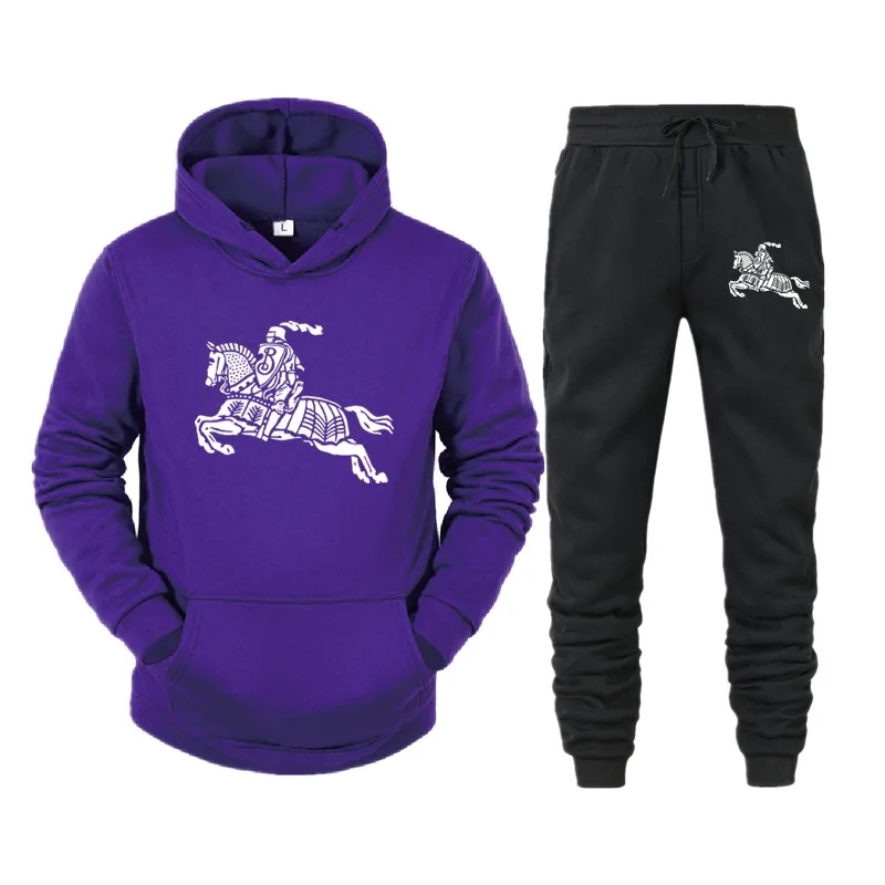 

Brand men's Sweatshirt set, Sweatshirt + sweatpants, printed pullover, men's Long Sleeve Top Pants Set, loose and breathable