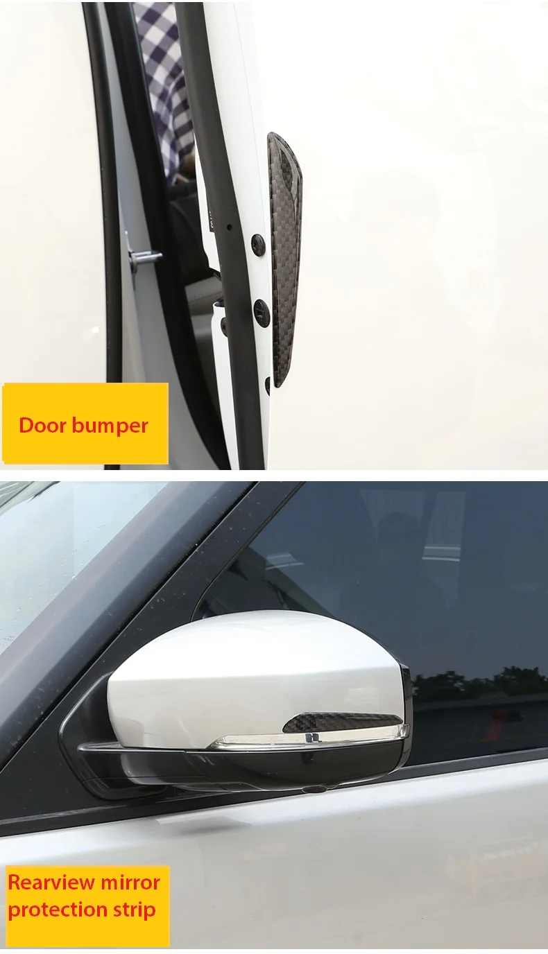 

Exterior Accessories Soft Carbon Fiber Car Rearview Mirror Anti-Collision Strip Protection Body Car Sticker Styling