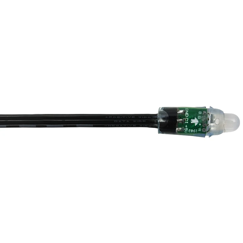 Водонепроницаемый WS2811 12 мм DC12V IP68 черный провод диффузный цифровой красный