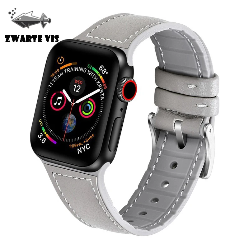 Correas для apple watch band 42 мм 44 ремешок correa кожа и силикон cinturino iwatch Series 5 4 3 | Электроника