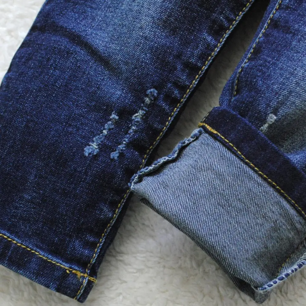 Джинсы для мальчиков мягкие джинсовые штаны темно синего цвета весны и осени