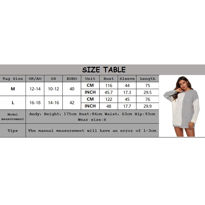 X 2019 Осень Зима Свободный Длинный серый белый цвет сочетающийся сшитый толстый