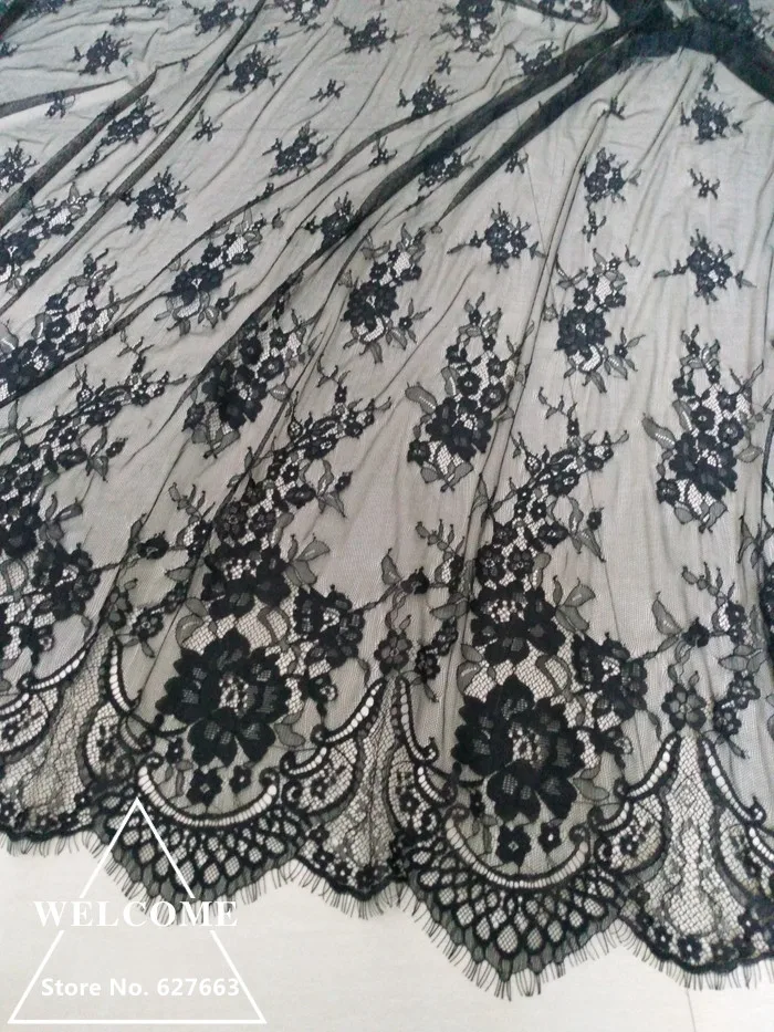 3 метра одежда кружевная ткань аксессуары черные ресницы кружева высокого класса
