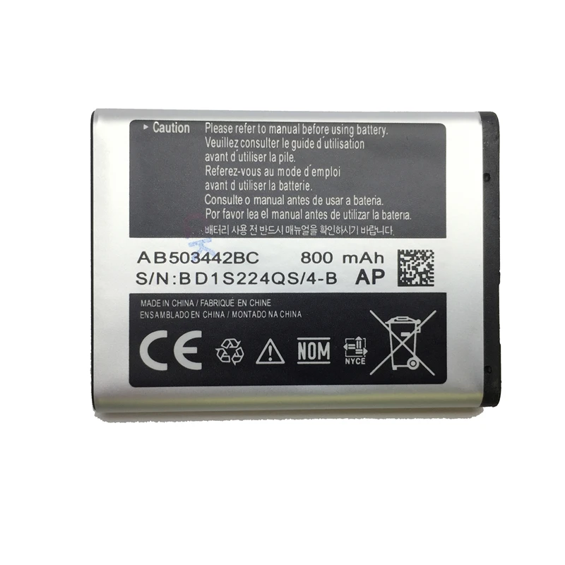Аккумулятор мобильного телефона для samsung E578 J700 J708i J708 T509 AB503442BC 800mAh полимерный