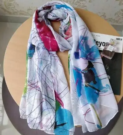 Флуоресцентный зеленый desigual женский длинный красный шарф с геометрическим рисунком, осень-весна, Испанский Дизайн, подарки на день рождения - Цвет: Флуоресцентный зеленый