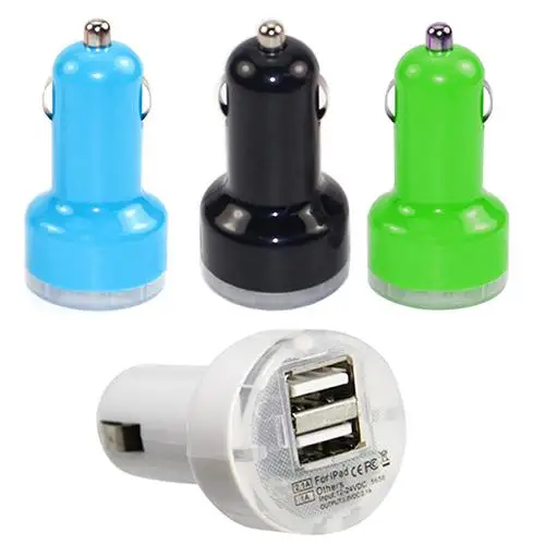Автомобильное металлическое зарядное устройство 5 в 2 1 а/1 А с двумя USB-портами