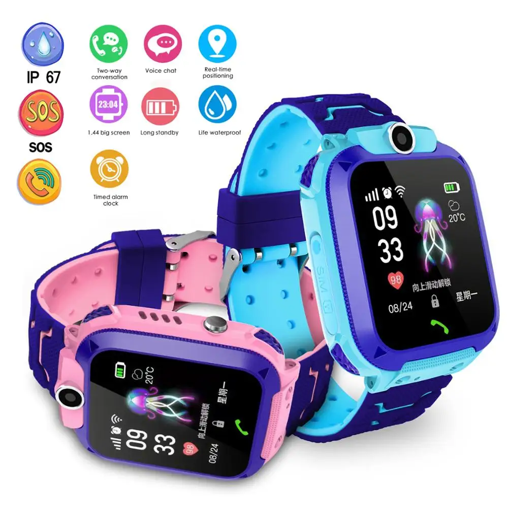 Детские Смарт часы детский браслет GSM SIM разблокированный телефон вызов LBS SOS