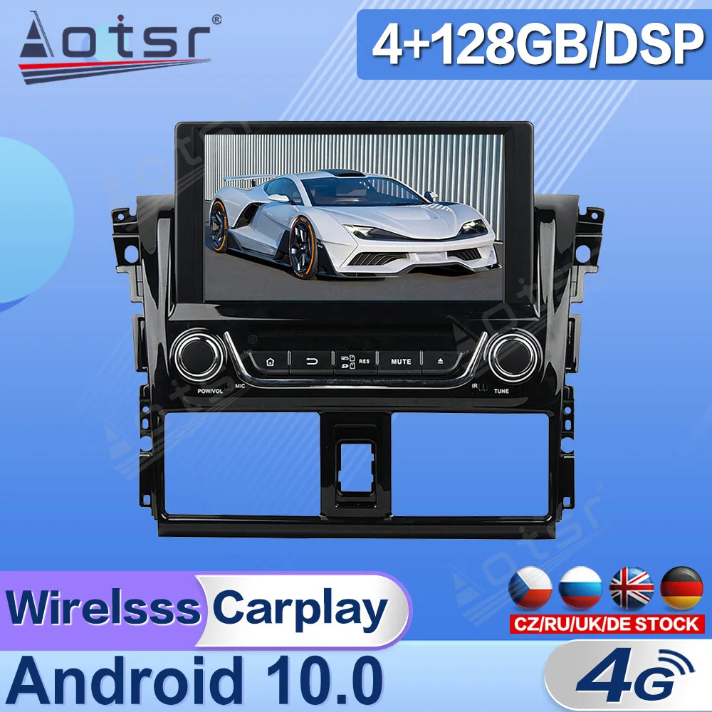 

128GB Android 10 For Toyota Yaris 2013 2014 2015 Tape Radio Recorder Video Car Multimedia Stereo Player GPS Navi Head Unit DPS