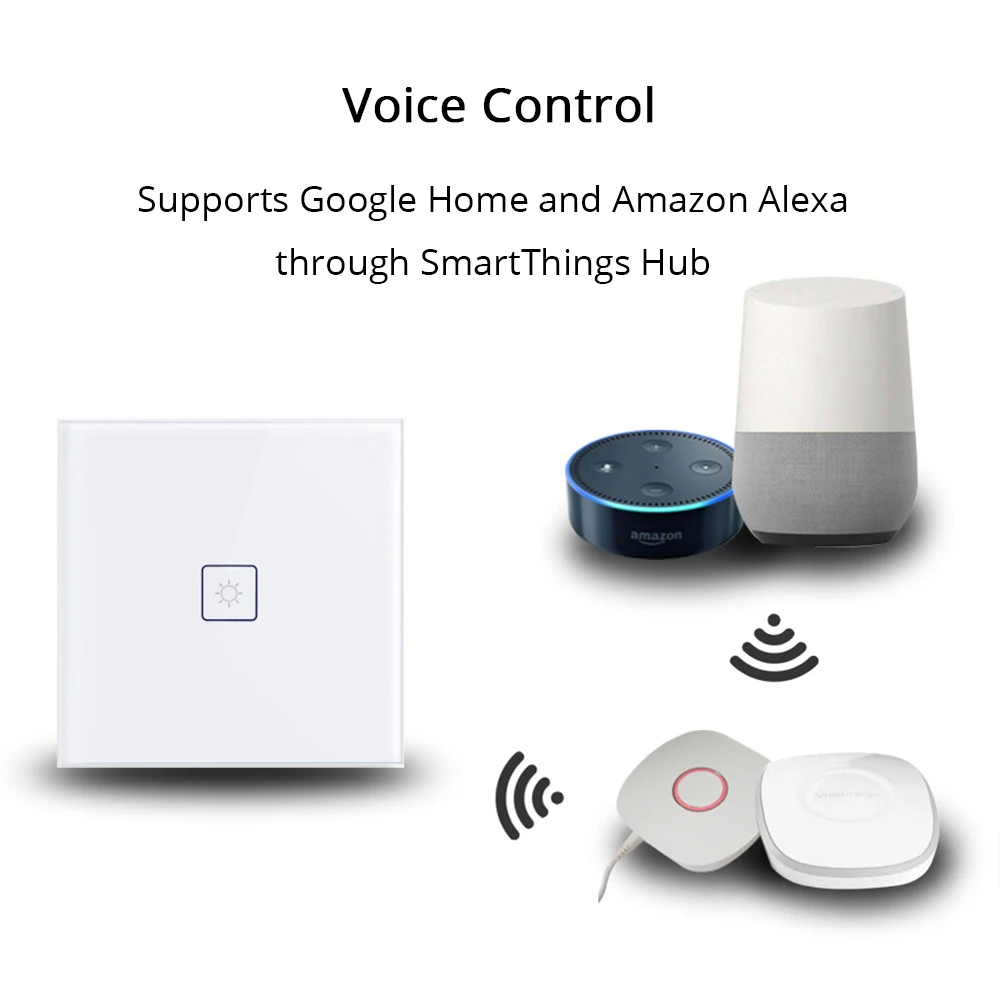 Zemismart ЕС Zigbee 3 0 переключатель для Smartthings эхо плюс 1 Gang настенное крепление