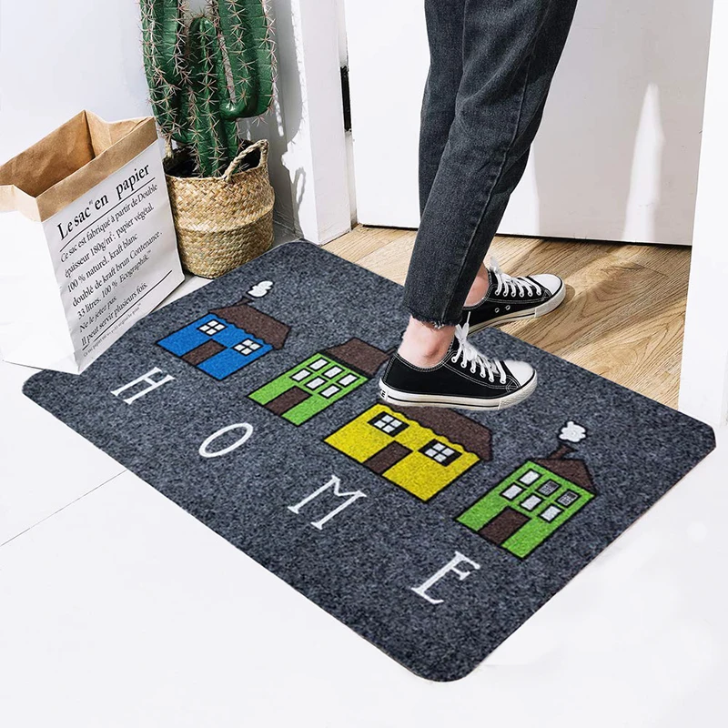 

Entrance Doormat TPR Rubber Front Door Mat Polyester Absorbent Doormat Thick Bath Rugs Non Slip Floor Mat Carpet Home Decor