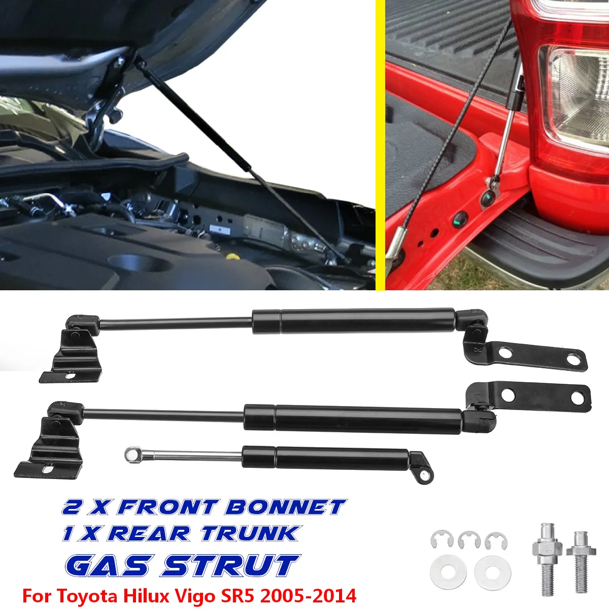 Передняя капота 3X для Toyota Hilux Vigo SR5 2005 2006 2007 2008 2009 2010 2011 2012 2013 2014|Крепежные бруски| |