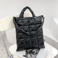 luxury handbags designer women shoulder bag nylon plaid fluffy tote female casual underarm top handle bags