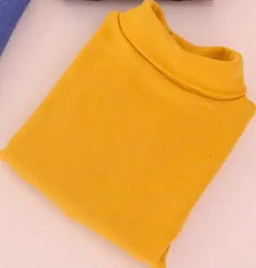 thin dark yellow Г. Зимняя детская одежда плотные флисовые пуловеры унисекс с длинными рукавами, футболки для мальчиков и девочек, детские футболки, топы - Цвет: thin dark yellow