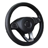 1 pcs car steering wheel cover leather protector cover black anti slip cover universal car interior accessories 37 38cm