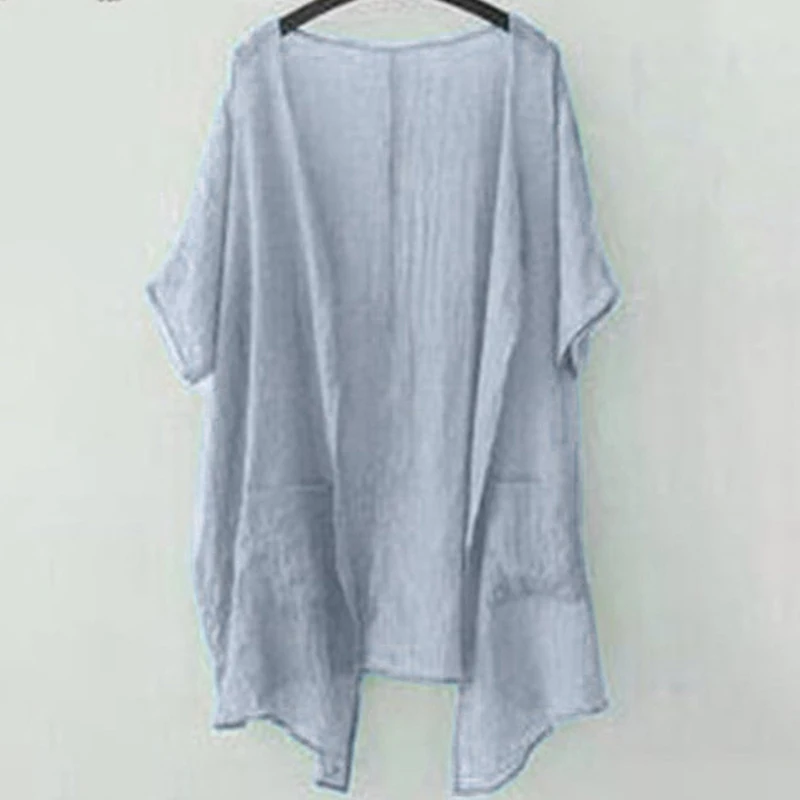 Женский Мягкий Топ из тонкой ткани чистый цвет дышащий короткий рукав шифон