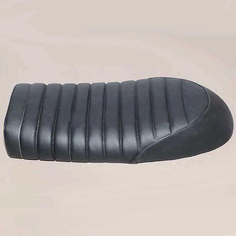 Универсальное Черное Кожаное мотоциклетное Кафе Racer сиденье плоское винтажное