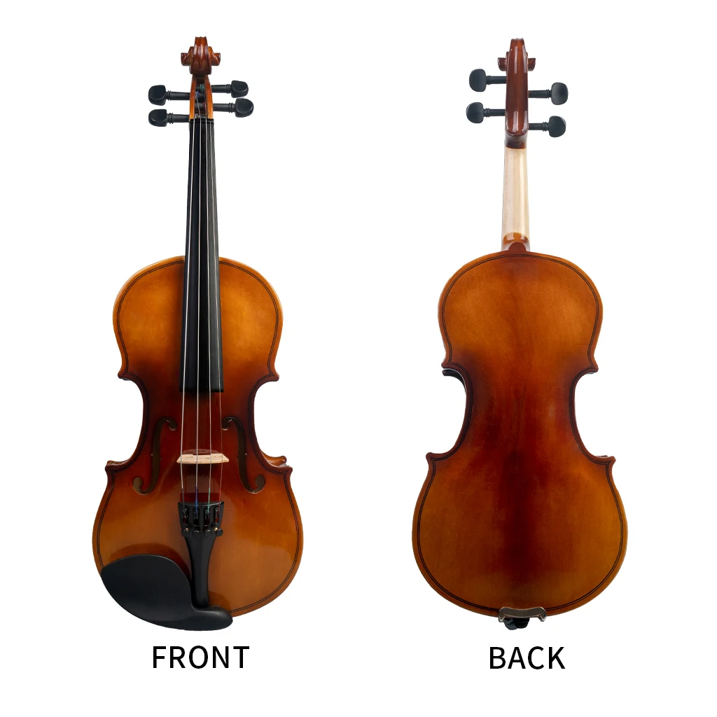 NAOMI 4/4-1/8 High Gloss Maple Acoustic Violin Kit W/ Violin+Brazilwood Bow+Bridge+Rosin+Canvas Case Student Violin enlarge