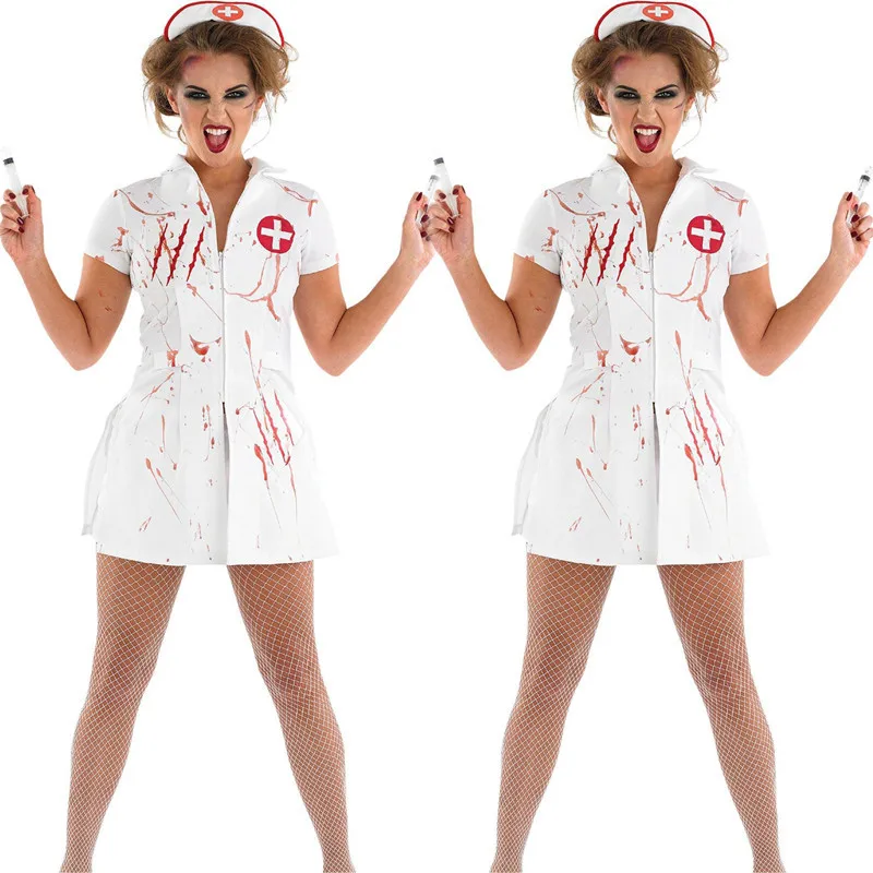 Танцевальные сценические костюмы для Хэллоуина коспала униформа медсестры