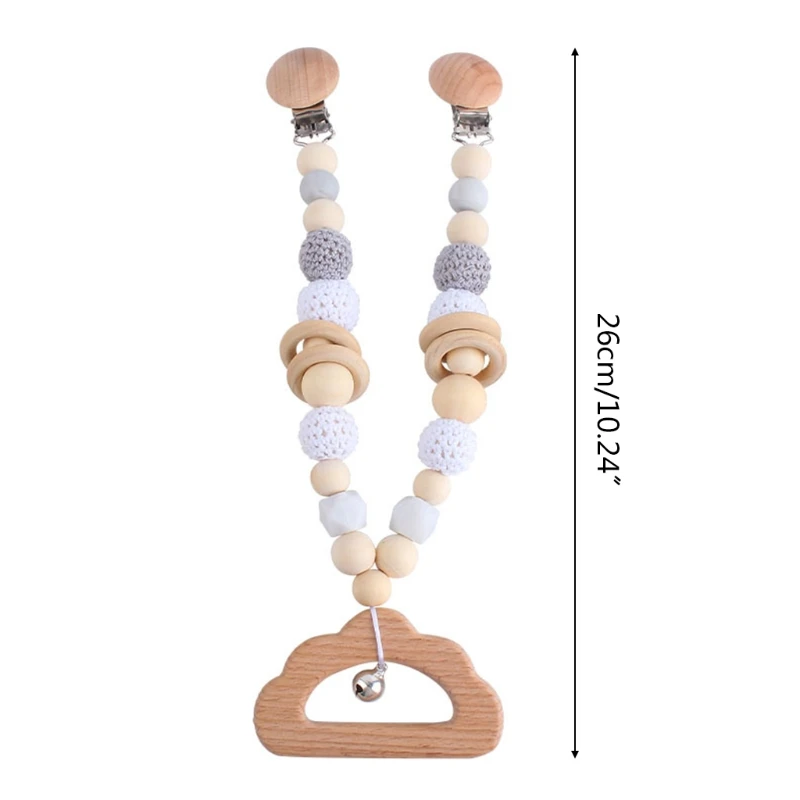 

Baby Teether Teething Pendant Pram Clip Hanging Toy Pacifier Chain Stroller Mobile Rattle Wooden Nursing Molar Soother Infants S