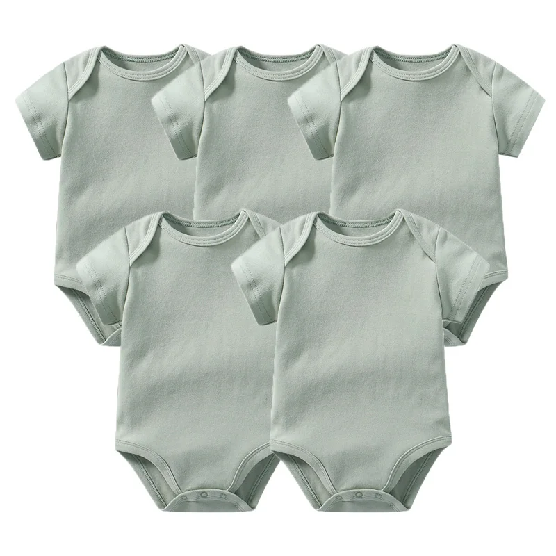 

Боди хлопковое однотонное для новорожденных, на возраст 0-24 мес., 5 шт.