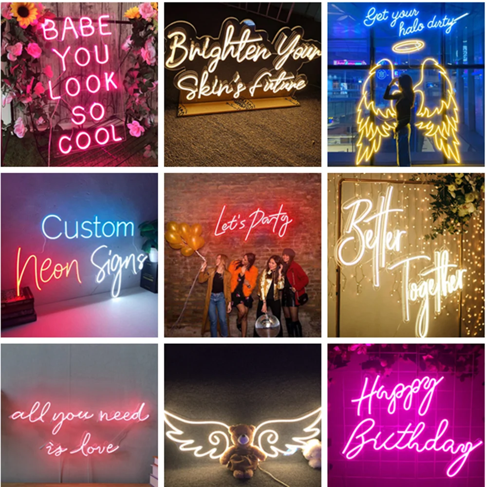 Custom Neon Sign Аngel Wings Event Party Birthday Wedding Decor Angel LED Light Home Room Wall | Лампы и освещение