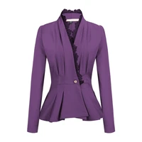 v neck blazer suit women fashion lace solid colors single button slim body office blazer casual commute suit 2021 spring autumn