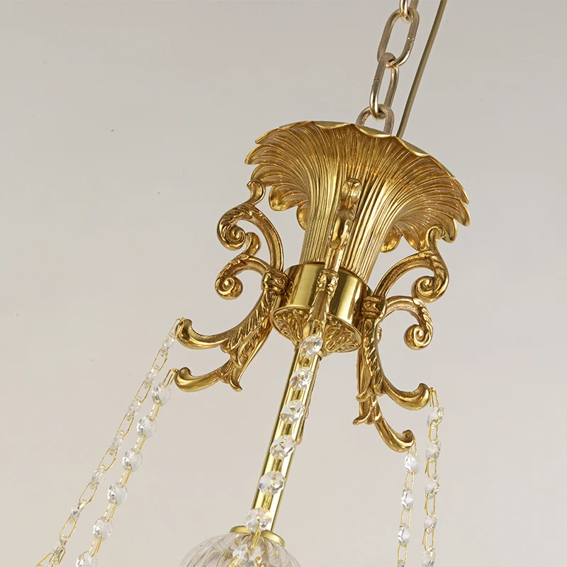 Античная Медь спальня люстра светодиодные лампы в форме свечи блеск светильник