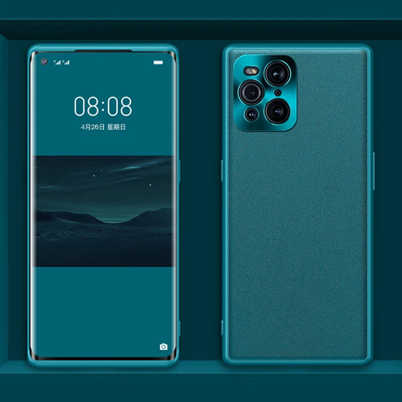 

KEYSION Vegan Leather Case for OPPO Find X3 Pro Find X3 Neo Soft Silicone Lens Protection Cover for Find X2 Pro Find X2 Lite