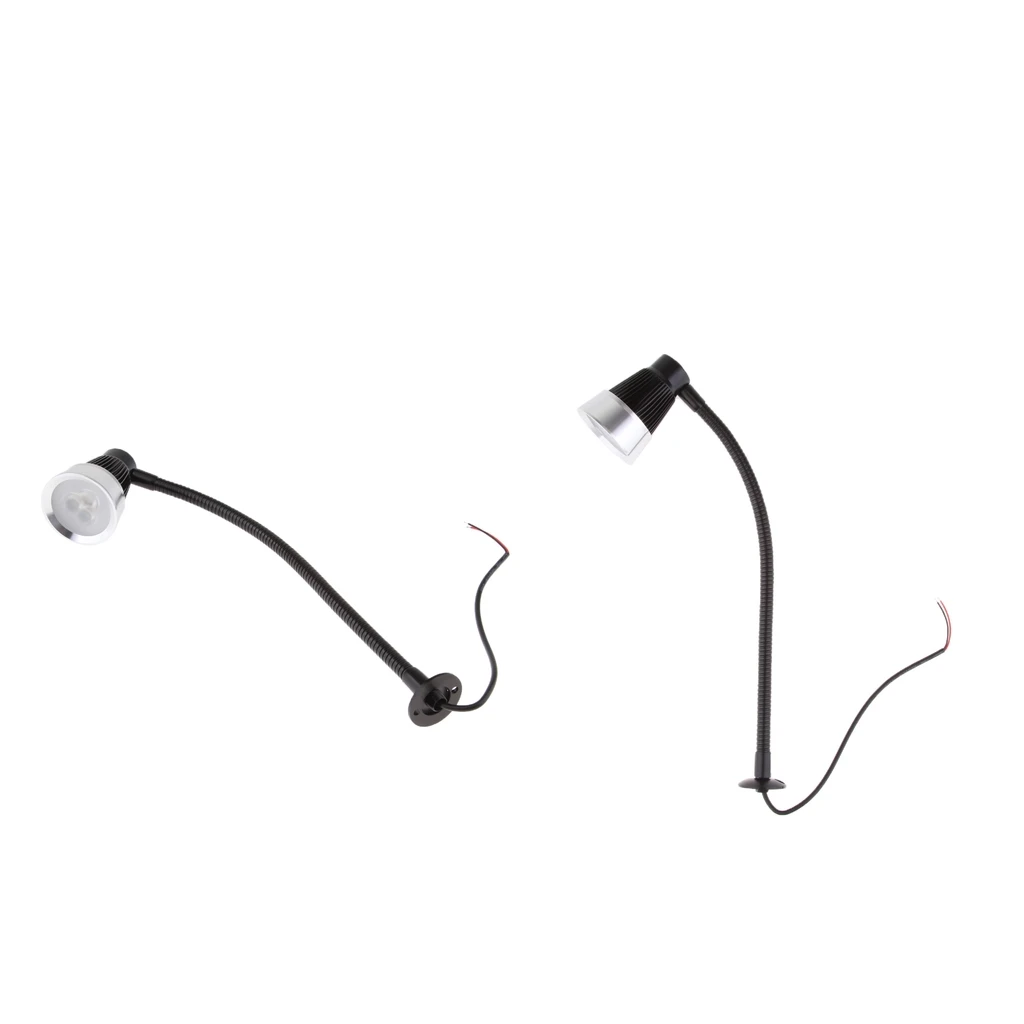 MagiDeal 2 шт. гусиная шея Светодиодная лампа для чтения изголовье настенное