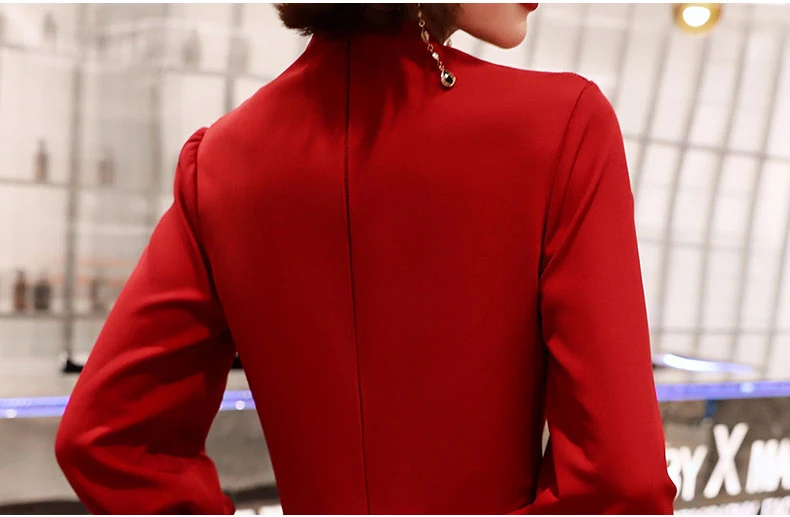 Красные женские Высокая Талия v-образным вырезом Вечерние платья модные класса