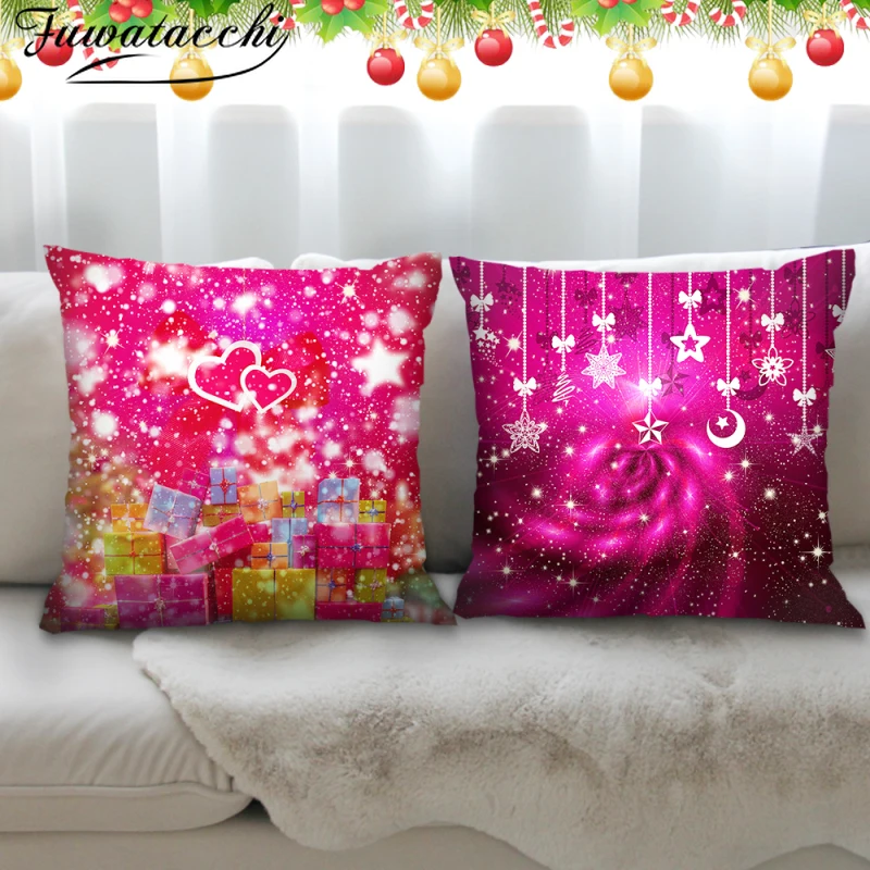 Красная рождественская наволочка Fuwatacchi наволочки с рисунком рождественской