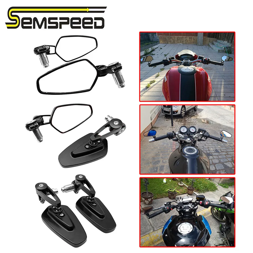 7/8&quot 22mm Handle Bar End Rear Mirrors Motorcycle Accessories Motorbike Rearview Mirror Side View Moto Cafe Racer | Автомобили и