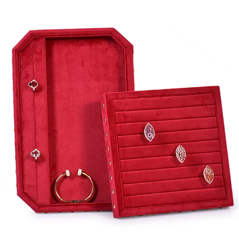 Creative Willow Flannel Jewelry Tray Jewelry Display Tray Ring Earrings Jewelry Storage Tray jewlery organizer