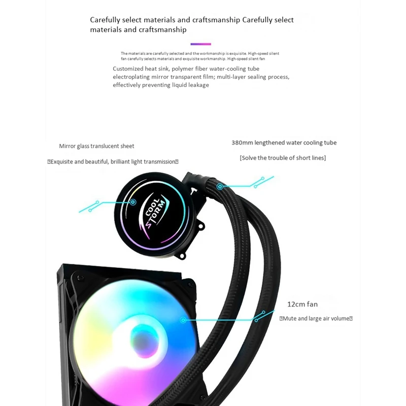 

Cool Storm Water Cooled Cpu Radiator 120 Rgb Fan 1155 Desktop Computer Ultra Quiet Water Cooling Cpu Radiator