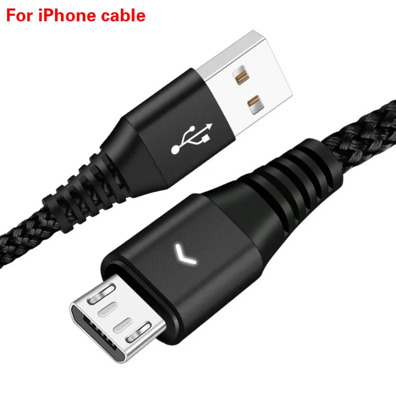 For iPhone cable Usb-кабель 8Pin Micro USB type C зарядный кабель для iPhone X samsung S9 зарядный кабель Micro зарядный usb-шнур зарядный провод - Цвет: For iPhone cable