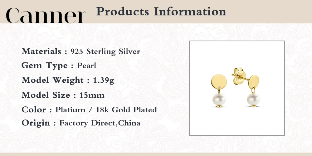 

BOAKO Trendy 925 Sterling Silver Stud Earrings For Women Geometric Disc Pearl Earrings Piercing Jewelry pendientes Aretes W4