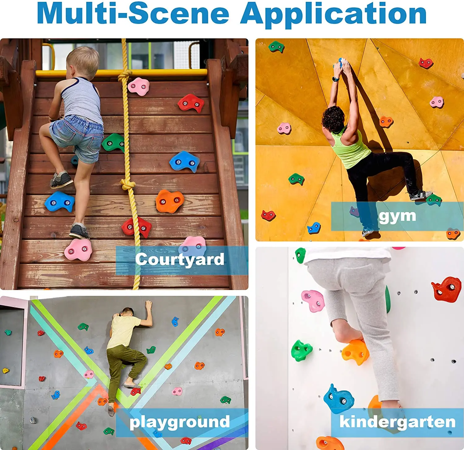 

Multi-Colored Rock Climbing Holds for Kids and Adults,Rock Wall Grips for Indoor and Outdoor Play Set - Build Rock Climbing Wall