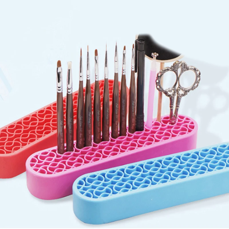 

1pcs Soft Silicone Nail Pen Holder Creative Makeup Brush Display Stand Storage Case Desk Organizer Quality Manicure Tools