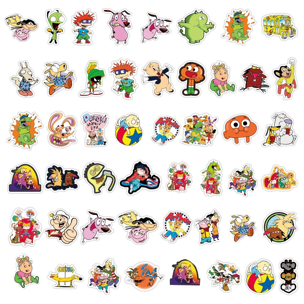 103050pcsset mixed classic cartoon anime stickers skateboard laptop guitar suitcase car graffiti sticker decal kid toy gift free global shipping